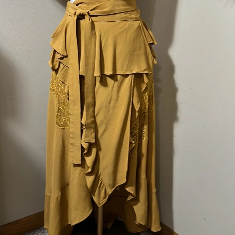 IRO Mustard Breathe Ruffle Skirt - Picture 7 of 12